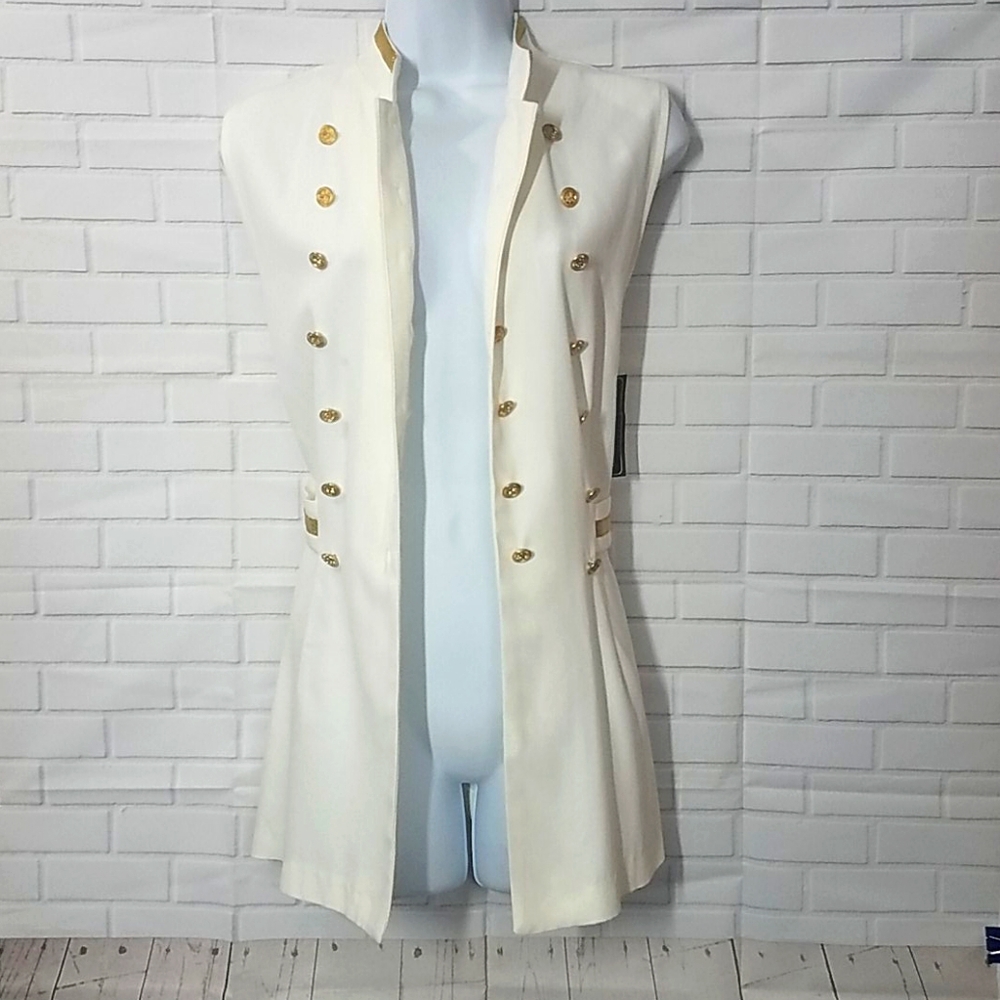 NWT Vintage Sailor Military Style White Top - Picture 9 of 12